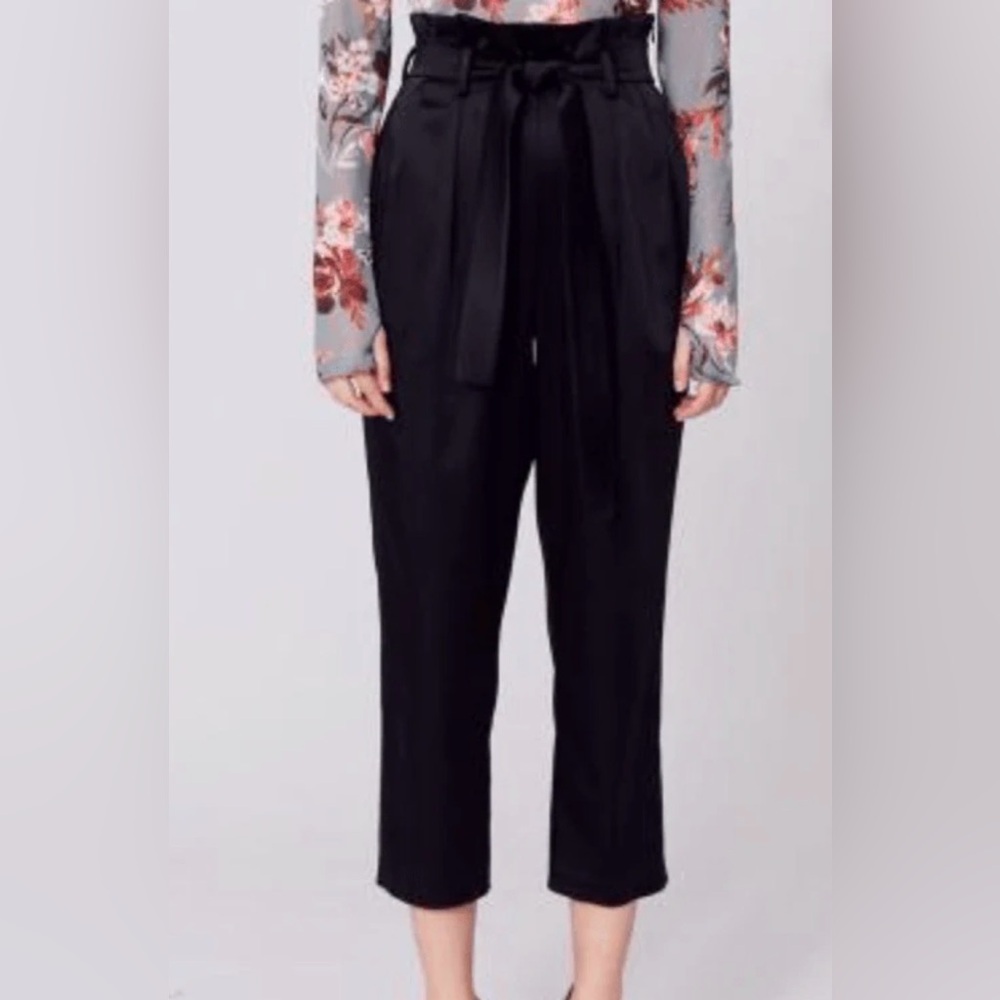 AMANDA UPRICHARD Tessi Satin Pants Small Black